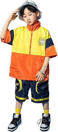 Amazon Co Jp 男の子 ダンス衣装 セットアップ ヒップホップ 半袖 Hiphop 韓国 キッズステージ衣装 ストリートダンス 子供 トップス パンツ 団体服 普段着 応援団 イベント 発表会 文化祭 演出服 体育祭 トップス ズボン 靴下 ヘアバンド 140 ベビー マタニティ