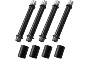 Litoexpe Double End Straight Pipe Lamp Stem Kit 80mm(3.15"), Lamp Extension Rod with Connector 4 Pcs, Lamp Rod Hardware Light Fixture Parts Replacement Black