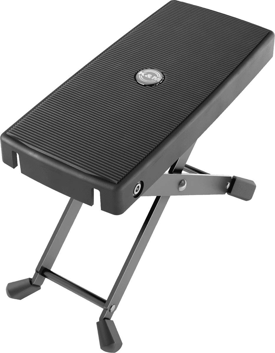 K&M König & Meyer Aluminium Footrest - 14640, Black, Adjustable Height