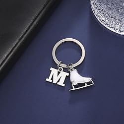 LIKGREAT Initial Letter Figure Skating Key Chain