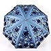 Honeystore Wedding Lace Sun UV Parasol 2 Folding 3D Flower Embroidery Umbrella 1811 Blue