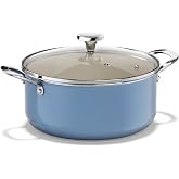 Redchef 5 Qt Stock Pot with Lid, Induction Cooking Pot Nonstick for Soup | Nontoxic Ceramic Coated Soup Pot, PFAS Free, All Stoves, Even Heat, Durable Handle, Wipe Clean, Oven &amp; Dishwasher Safe, Blue