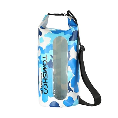 TOMSHOO 10L / 20L Outdoor Water Resistant Dry Bag Stausack Aufbewahrungstasche für Reisen Rafting Segeln Kajak Kanufahren Cam