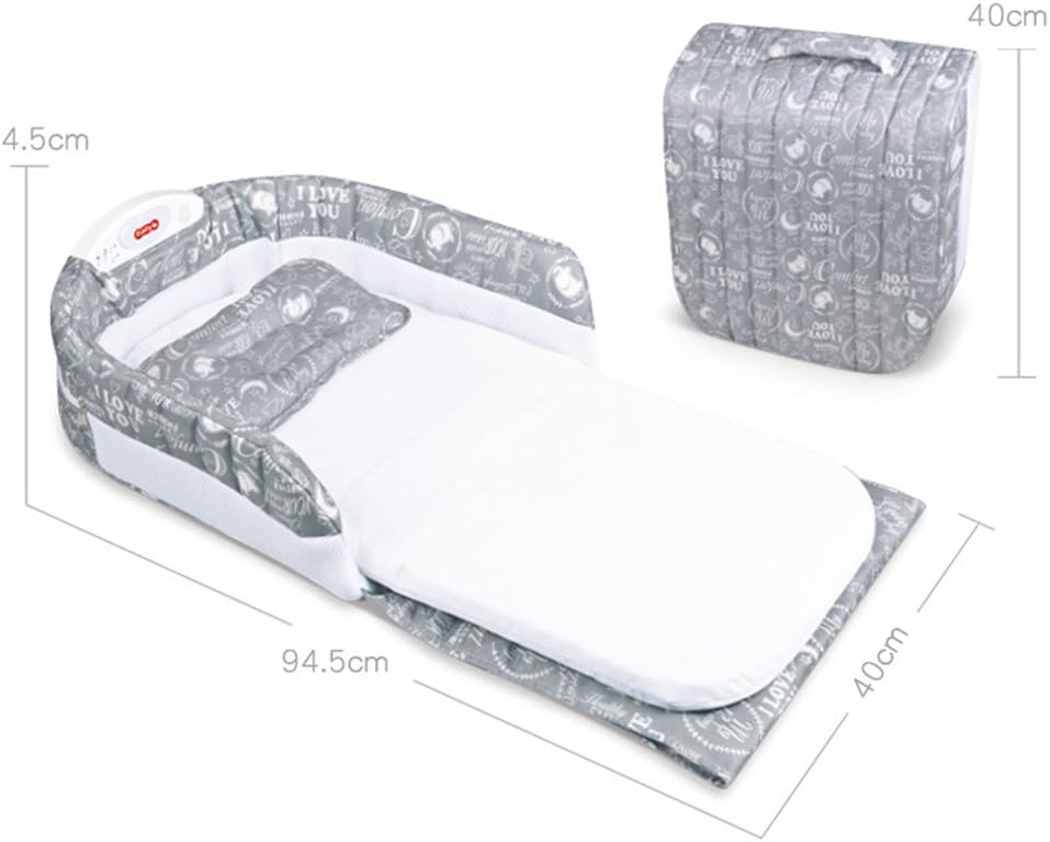 DYHQQ Portable Crib Multifunction Folding Game Bed Newborn Folding Travel Bed
