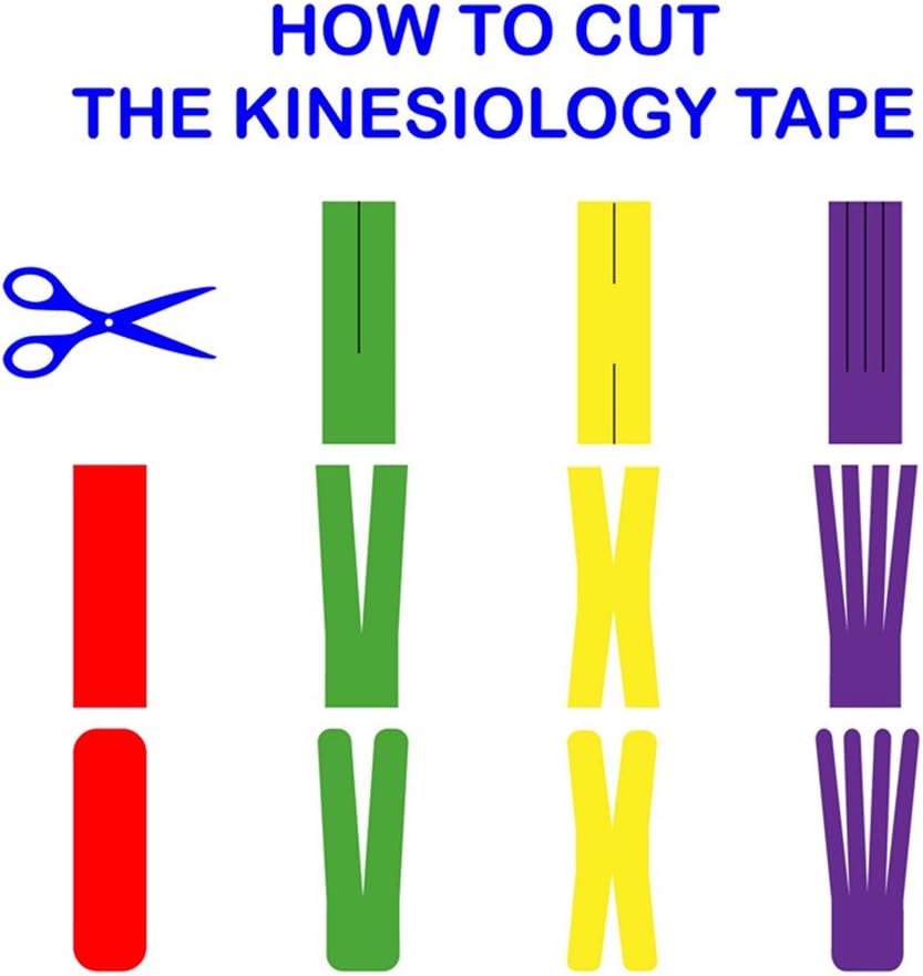 Kinesiology Tape Strapping Taping Athletic Sports Tape for Men Knee Shoulder Elbow Ankle Neck Muscle Superior Waterproof Adhesion Non Latex Safe for Kids Pregnant Women: Health & Personal Care