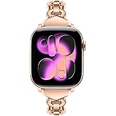 Dhwazz Women Band for Apple Watch Series 11 10 42mm, Stainless Steel Bands Jewelry Strap for iWatch SE 3 2 1 Series 9 8 7 6 5 4 3 2 1 41mm 40mm 38mm