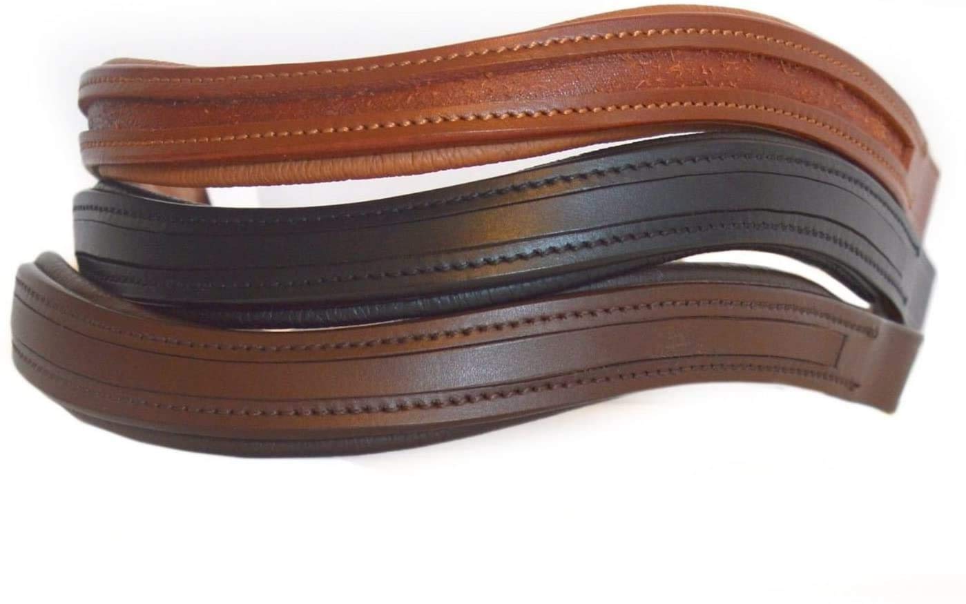 15" / 16" / 17" Empty Channel Browbands, Dutch Drop U Shape (Black 16")