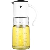 Vucchini Drip Free Cooking Oil & Vinegar Dispenser with No Drip Bottle Spout - Oil Pourer Dispensing Bottles (white color)