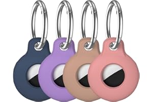 VAGAWEI 2024 Newest AirTag Holder Compatible with Apple AirTag, 4 Pack AirTag Cover GPS Item Finders Tracker with Keychain, Multi-Color Protective Silicone AirTag Accessories Case