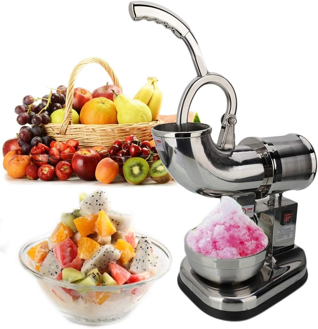 Best Electric Ice Shaver Machine Snow Cone Maker 440Lbs Crusher Shaving Cold Drink