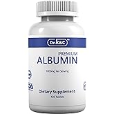 Dr.K&C Premium Albumin Protein Supplement – Extra Strength 1000 mg 120 Tablets Healthy Kidney Liver Promote General Wellness Energy Support Life Balance 1pk