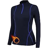 Tesuwel 1/4 Ski Base Layer Women Cold Weather Winter Fleece Thermal Underwear Top Workout Running T Shirt Sweat Wicking