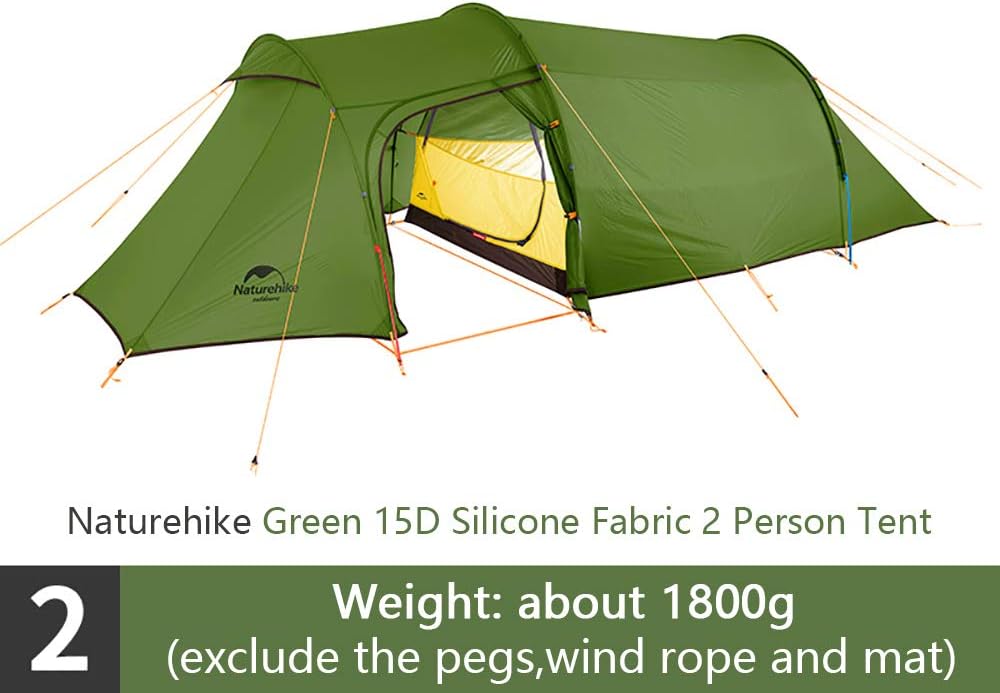 Ultralight 2-3-4 Person Tent Outdoor Camping Climbing One Bedroom Detachable 4 Seasons Tunnel Tent