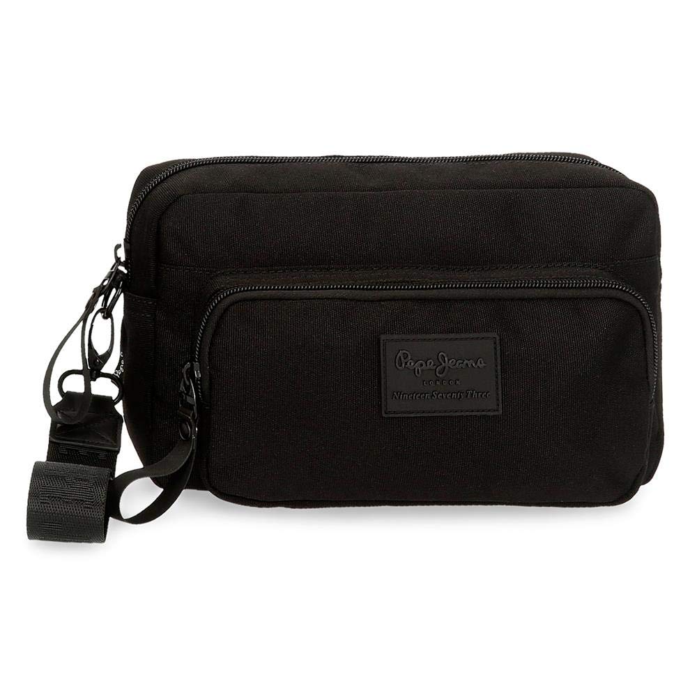 Pepe Jeans Denton Wallet Handbag Black 24,5x15x6 cms Recycled polyester