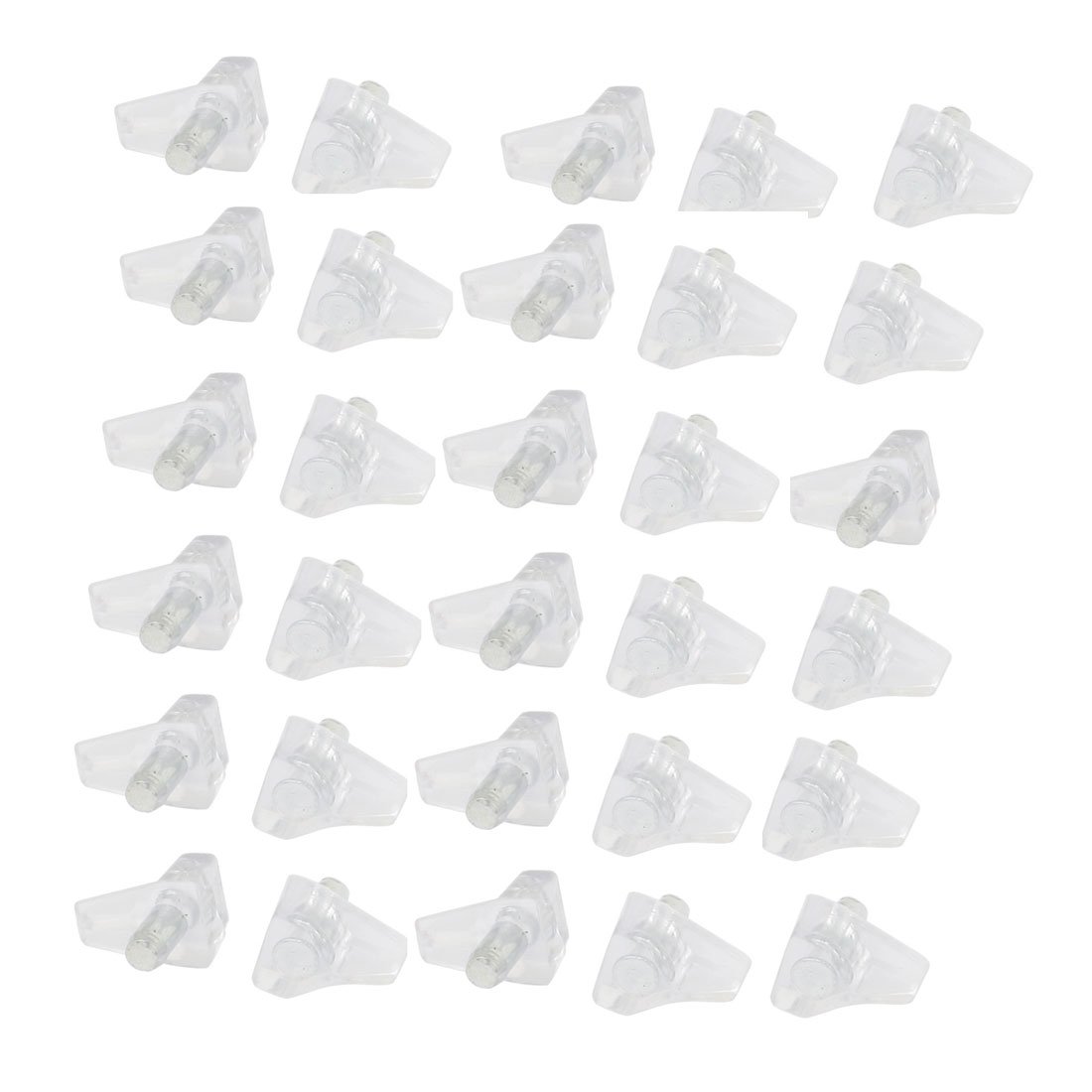 sourcing map 5mm Plastic Shelf Support Pin Studs 30pcs for Kitchen Cabinet Shelves