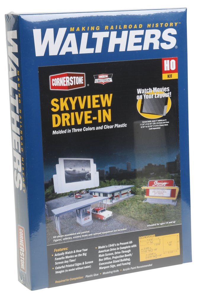 Cornerstone Walthers HO Scale Model Skyview Drive-in