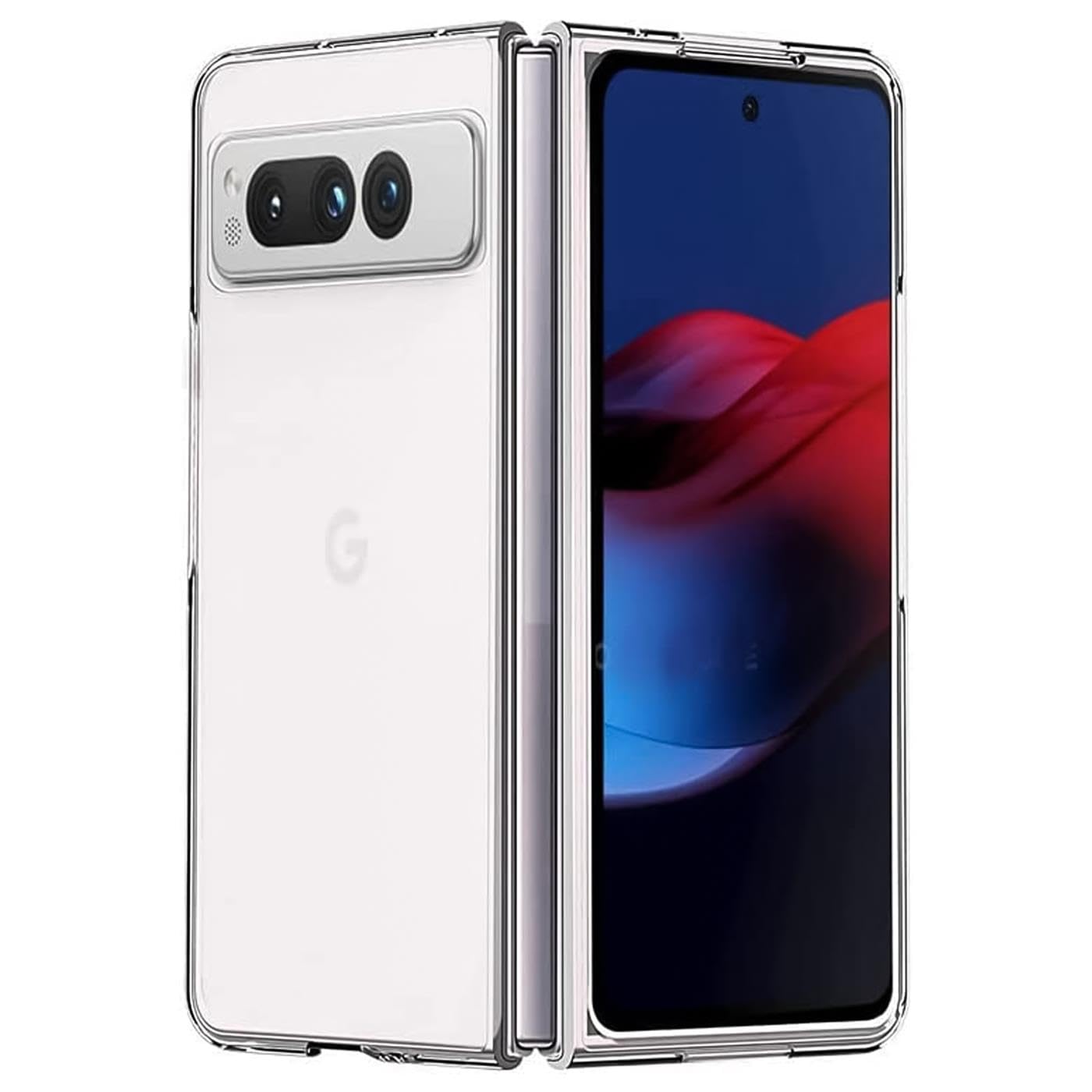 Mobile phone case for Google Pixel Fold Case, mobile phone cover for Pixel Fold case transparent thin clear silicone, transparent