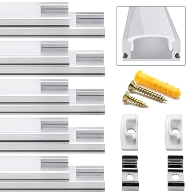 LED Aluminium Profil, Jirvyuk Led Aluminium Leisten 10 Pack 1M/ 3.3ft V-Form Aluminium Extrusion Milchig Deckel Endkappen Met