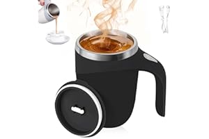 Flexyony Self Stirring Coffee Mug Automatic Magnetic Stirring Coffee Mug Magnetic Stirring Coffee Mug USB Rechargeable Electric Mixing Cup For Office/Coffee/Tea/Hot Chocolate/Milk 13oz/380ml (BLack)