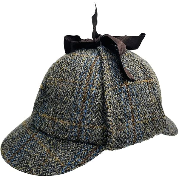 LOCHCARRON Wool Tweed Deerstalker Sherlock Holmes Hat VINTAGE DEADSTOCK Amazon.com: Jaxon Sherlock Holmes Houndstooth Deerstalker  main image 3