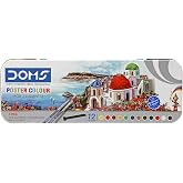 Doms 12 Shades Poster Colours for Color Painting | Rich &amp; Vibrant Painting Colors | Free Agigator &amp; Brush Inside for Uniform Mixing | Non-Toxic &amp; Safe for Childrens | Pack of 1