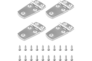 4 PCS 3 inch x 1.5 inches(76 x 38mm) 5 Holes Marine Boat Hatch Hinges Stainless Steel, 316 Stainless Steel with Screws