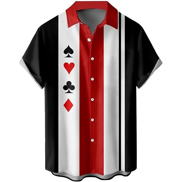 Amazon.com: Ecosunny Poker Shirts for Men Short Sleeve Geometric
