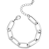 LANE WOODS Chunky Gold Bracelet for Women 14k Gold Plated Chain Link Bracelet for Men Classic Jewelry