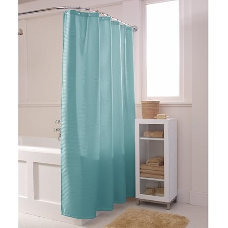 MAYTEX Cortina de ducha de tela, diseño de gofre, Casual, 178 cmx178 cm