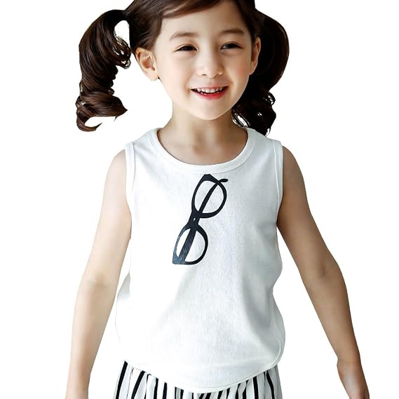 Amazon 韓国子供服 タンクトップ 女の子 キッズ ジュニア 袖なし