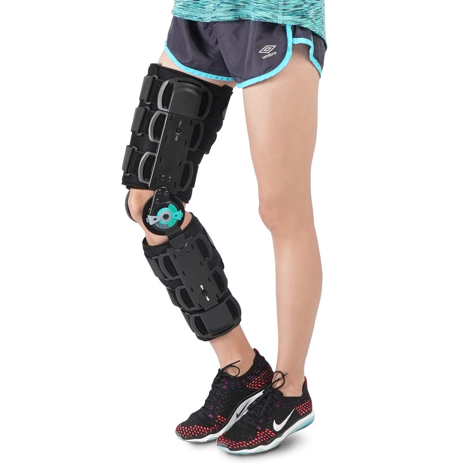 Soles Universal Hinged Knee Brace Telescoping ROM Knee Orthosis, Adjustable Leg Stabilizer - Post Operative Injury Support for ACL, PCL, MCL or LCL - One Size Fits Most - Unisex