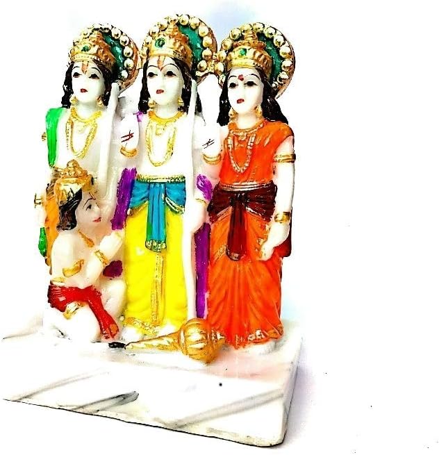 VRINDA COUTURE Marble Ram Darbar Statue for Pooja Gift Idol 6 Inch