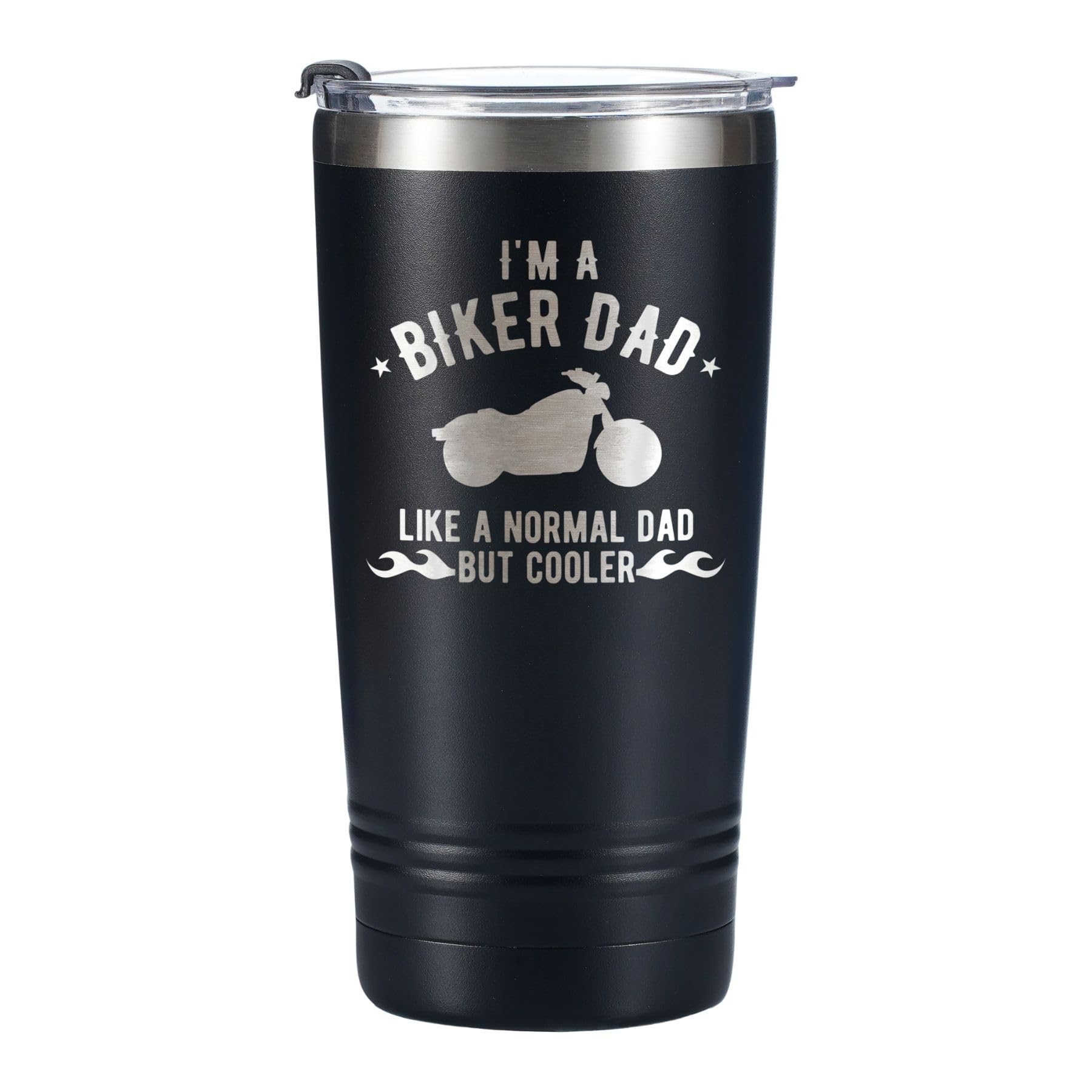 Onebttl Motorbike Gifts for Men, Tumbler Travel Coffee Mug, Dad Grandad Motorcycle Lover Biker Rider Father's Day, Christmas, Birthday, Stainless Steel 20oz/590ml - Cooler Biker Dad