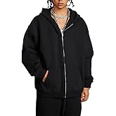 Gihuo Men's Fleece Zip Up Hoodie Full-Zip Hooded Sweatshirt Jacket Casual Streetwear