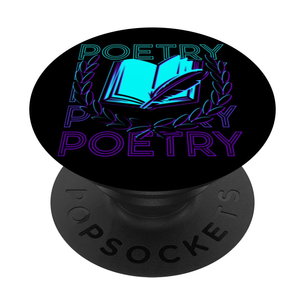 Poetry Poetic Poet Writer Author Retro PopSockets Swappable PopGrip