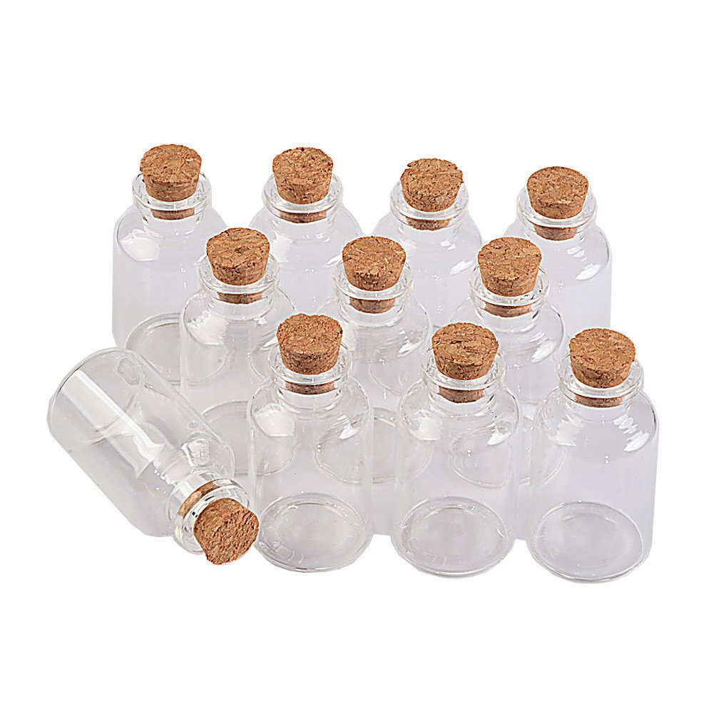 22ml Transparent Glass Bottles Cork Empty Glass