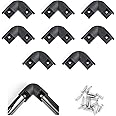 Muzata 8Pack Black Corner Connector Kit for LED Channel L Shape 90 Degree Connectors fit V1SW V Shape Strip Light Aluminum Channel LC08