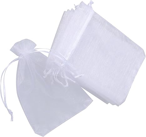 Amazon Co Jp Winomo 巾着袋 ギフトバッグ 半透明 ウェディング ラッピング袋 多用途収納 結婚式 誕生日 100枚セット ホーム キッチン