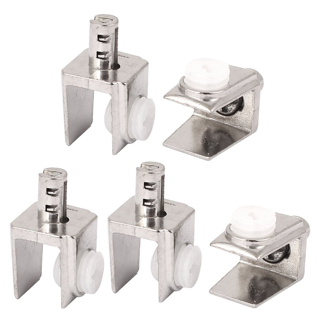 Sourcingmap 3mm-8mm Thickness Bathroom Shelf Glass Clip Clamp Bracket Support 5pcs