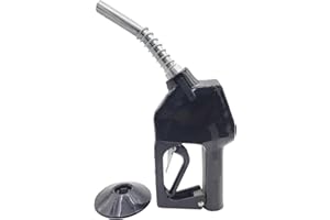 MENAITEK-11A 3/4" inch Automatic Shut-off fuel nozzles(Black+Splash Guard) Used FOR Diesel Petrol Gasoline Kerosene 3-Notch Hold Open Clip High Flow Rate 16 GPM 13/16" Spout(OD=20MM)