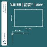 VOUNOT 3x5m Waterproof Tarpaulin 240 g/m² Heavy Duty Groundsheet Brown view 3