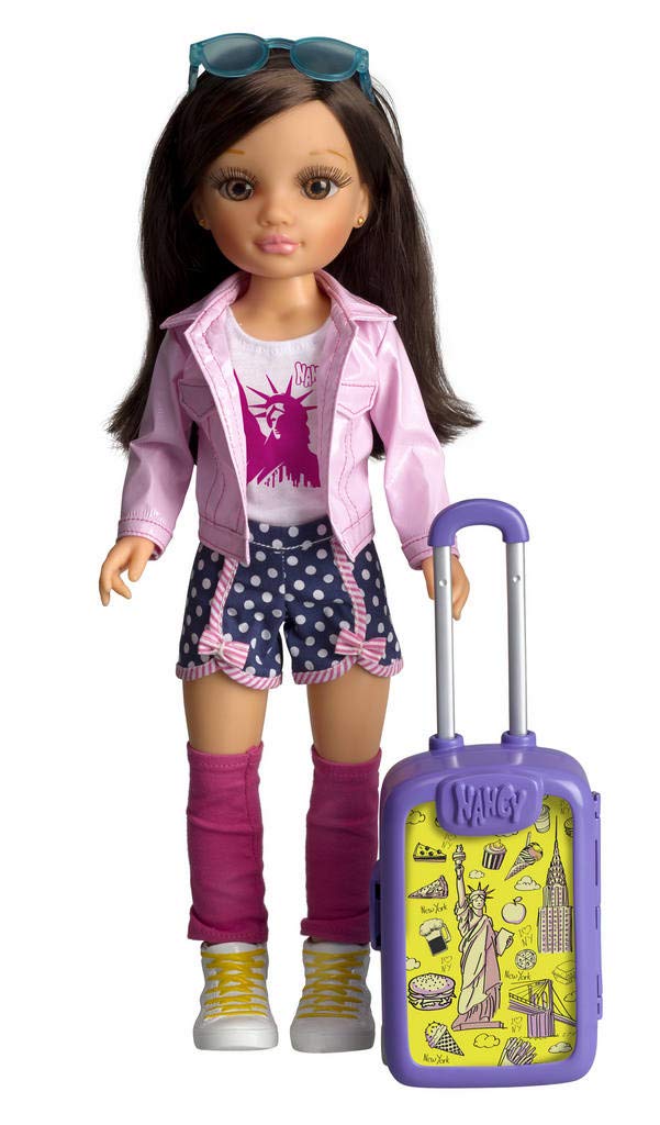 Nancy - Chic Travel to New York, Doll with Suitcase and Accessories for Boys and Girls to 3 Years, Multicoloured, (Famous 700015340)