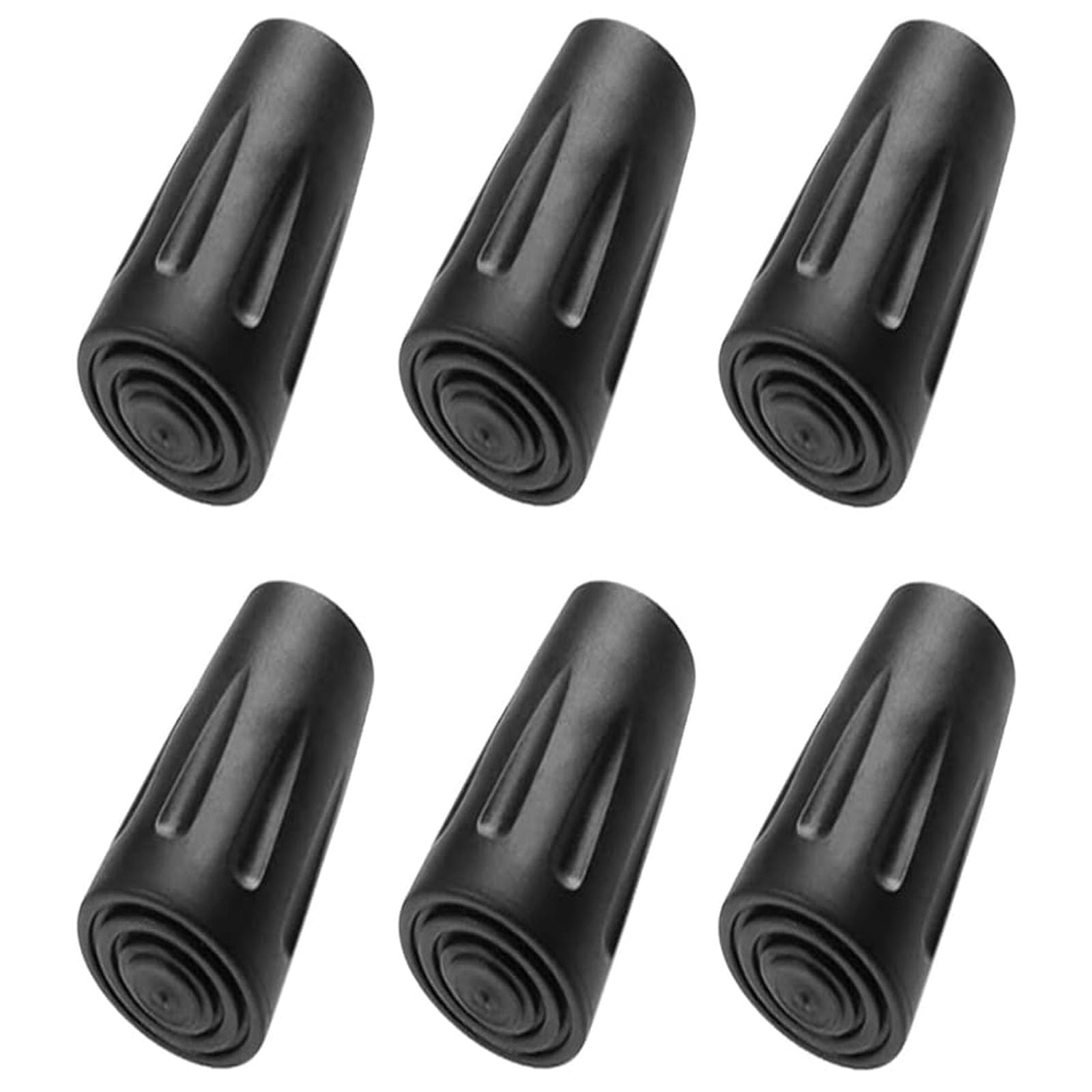 LMOGWL 6 PCS Walking Stick Caps Walking Stick Rubber Tips Trekking Pole Tip Protector Alpenstock Head Cover 11mm Replacement Feet Rubber Ends Caps for Walking Poles Hiking Sticks(black)