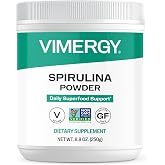 Vimergy Spirulina Nutridense Superfood, 5X Protein of Eggs*, 2.5 Mo Supply | Antioxidants for immune &amp; heart health*, single Ingredient without anti-caking agents or fillers; vegan, kosher, non-GMO