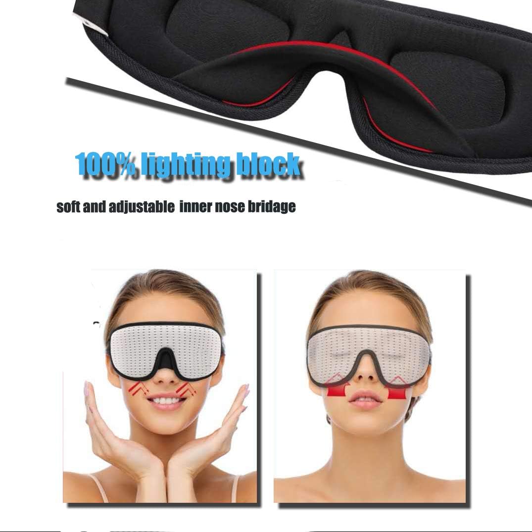 LEEKEN 3D Sleeping Eye Mask - 100% Lights Blockout Sleep Mask for Men Women, Cool Sports Fabric Eye Cover for Travel/Nap/Night Sleeping,Comfortable and Breathable … (Mesh-Black): Health & Personal Care