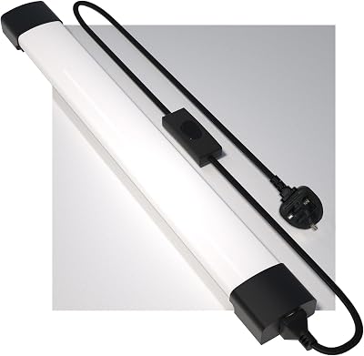 Amdelne 6000K 5ft LED Batten Light 45W IP65 Plug In Ceiling Strip