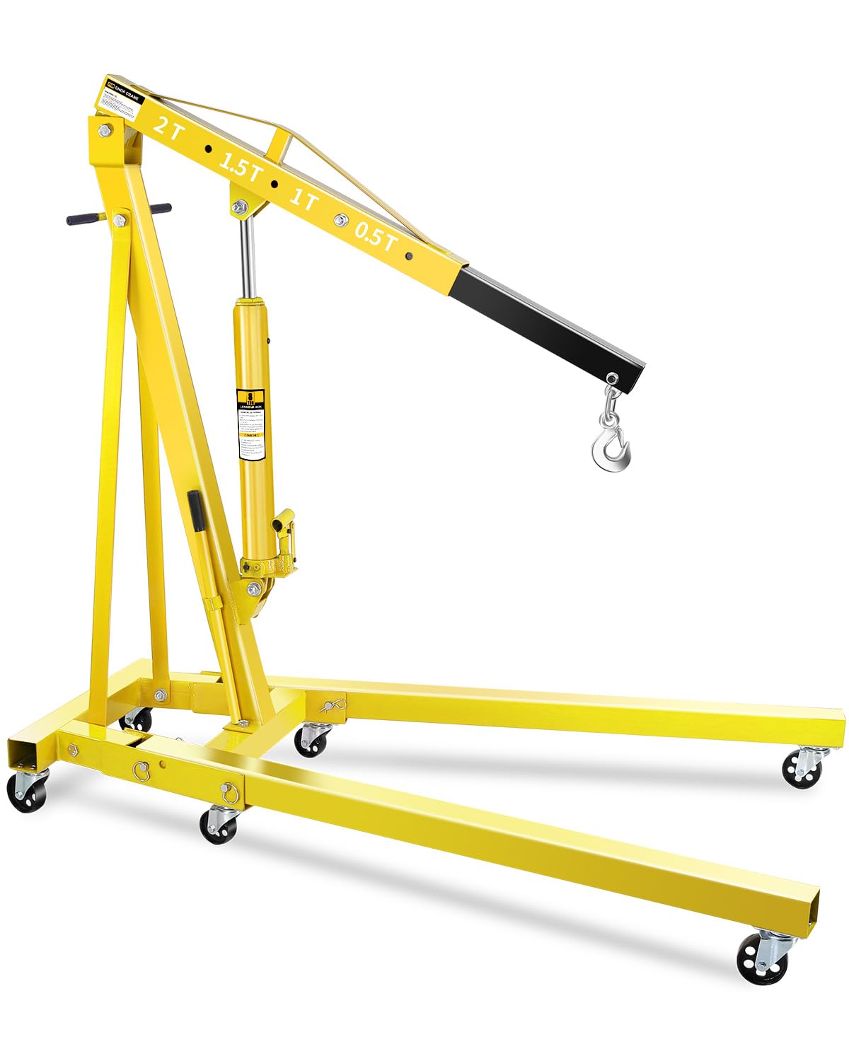 Photo 1 of **MISSING HARDWARE**EliteEdge 2 Ton Hydraulic Engine Hoist Crane, Folding Heavy-Duty Cherry Picker with 6 Locking Wheels & 4 Boom Positions, for Truck/SUV Engines, Garage Workshop, Industrial Lifting (Net Wt. 157 lbs)