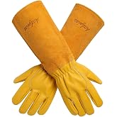 Acdyion Long Thorn Proof Gardening Gloves for Men &amp; Women, Rose Pruning | Cowhide Leather with Elbow-length cuffs; Cactus, Blackberry and Weed Handling; Puncture Resistant, for Men and Women.