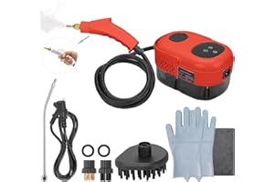 STRCEAT Steam Cleaner,2500W High Temperature Pressurized Steam Cleaner,Portable Steam Cleaning Machine,10S Fast Heating,with 3 Brush Heads (Red)