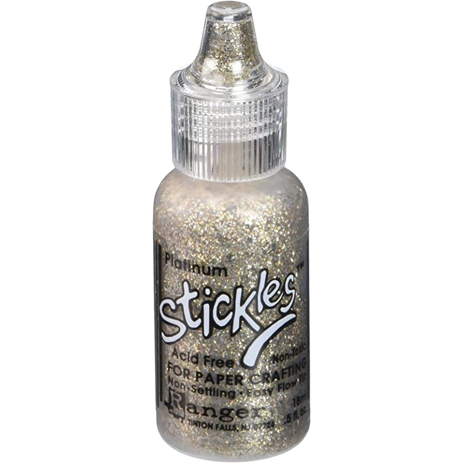 Stickles Glitter Glues Ranger Industries 9696 Stickles, Platinum, Beige, 1/2 ounce